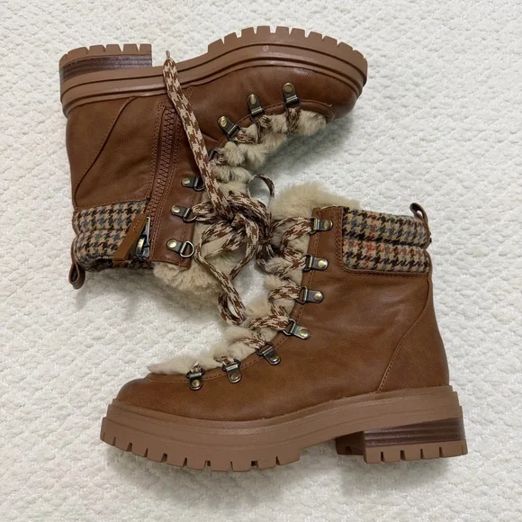 Circus by Sam Edelman Gretchen Shearling Hiker Boots Women’s Size 7 NWOB - Picture 2 of 14